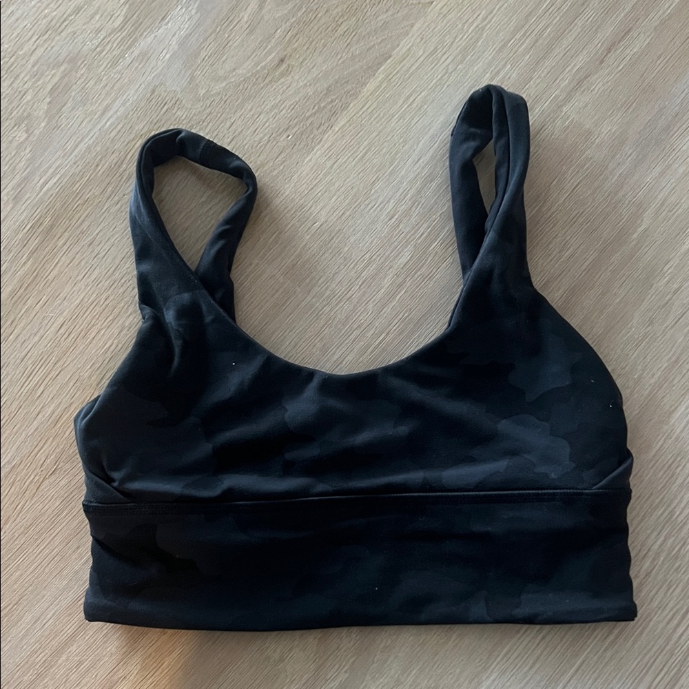 Lululemon Athletica Black Patterned Sports Bra
